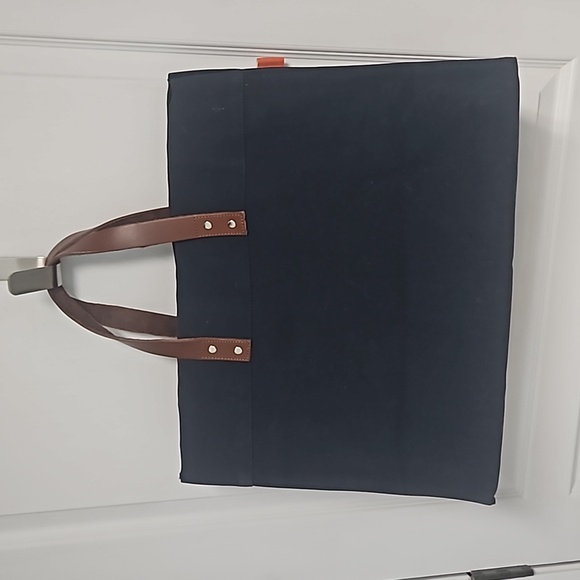 CB Station Navy Blue Canvas & Leather Market Tote - Brown Monogram “MSM" - Picture 5 of 14